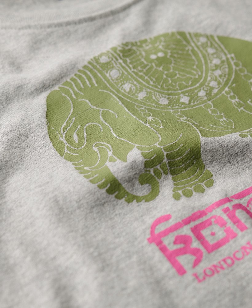 camiseta superdry x komodo hathi na cor bege mesclado pedra-pomes