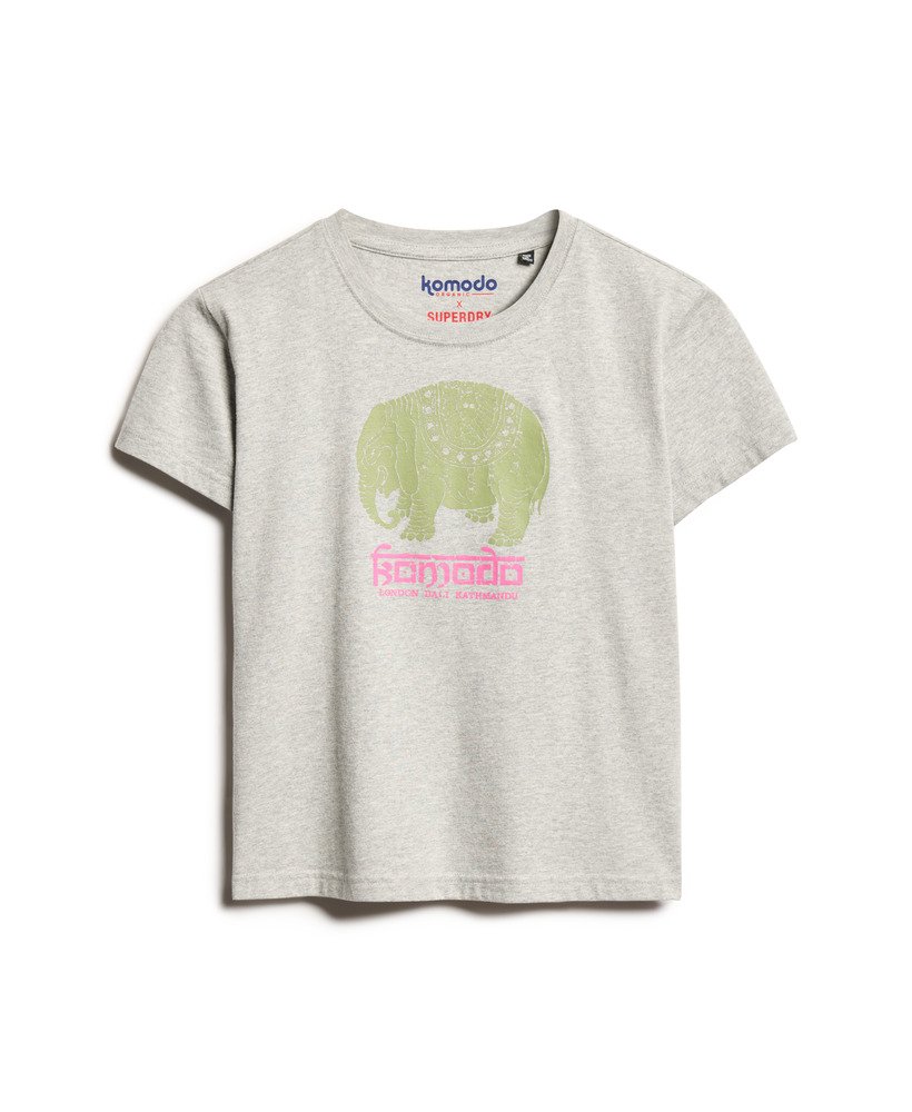 camiseta superdry x komodo hathi na cor bege mesclado pedra-pomes