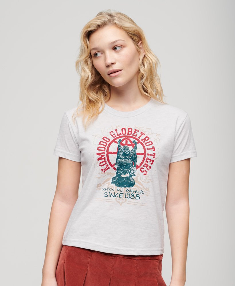camiseta superdry x komodo globetrotter fitted na cor ice marl