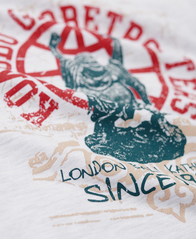 camiseta superdry x komodo globetrotter fitted na cor ice marl