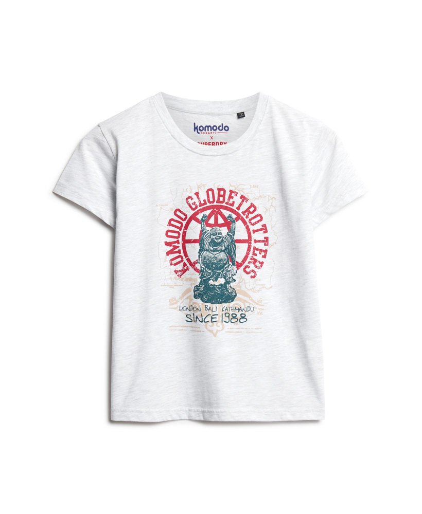 camiseta superdry x komodo globetrotter fitted na cor ice marl