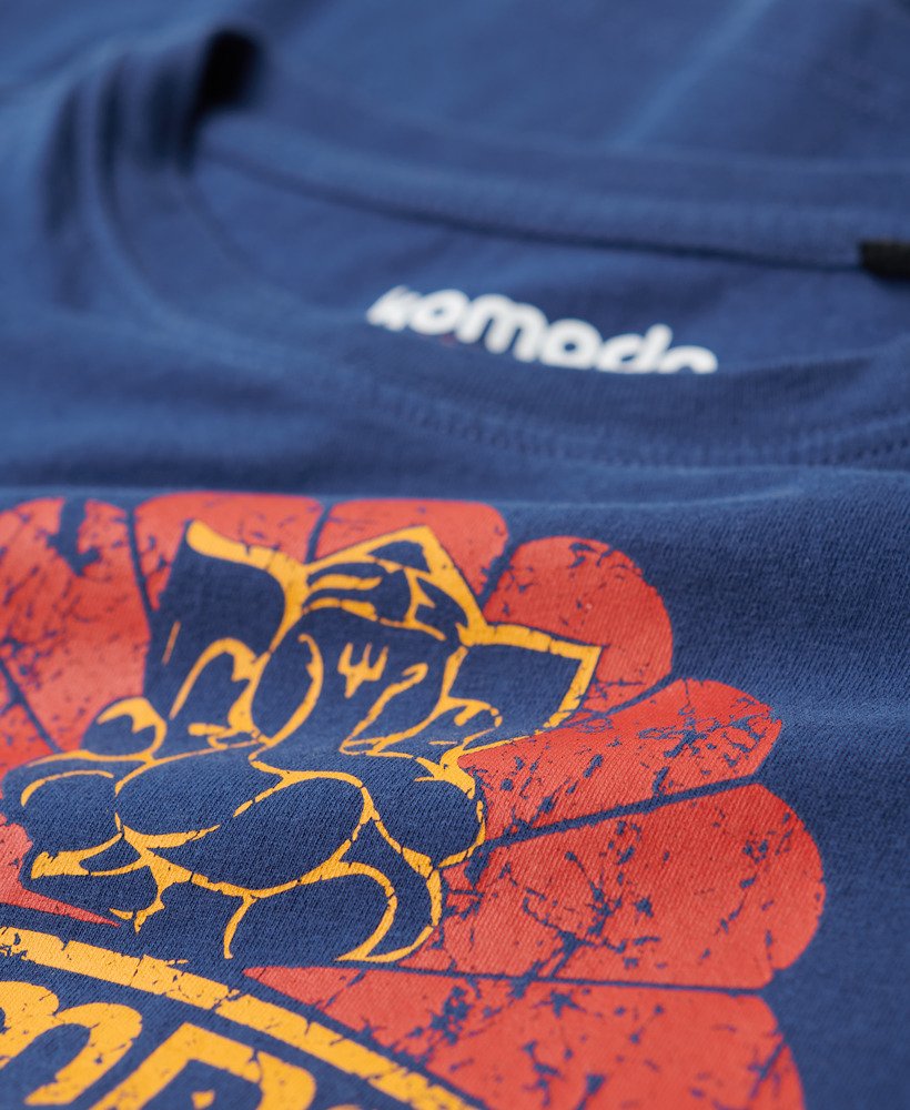 camiseta superdry x komodo ganesh fitted na cor azul marinho supermarinho