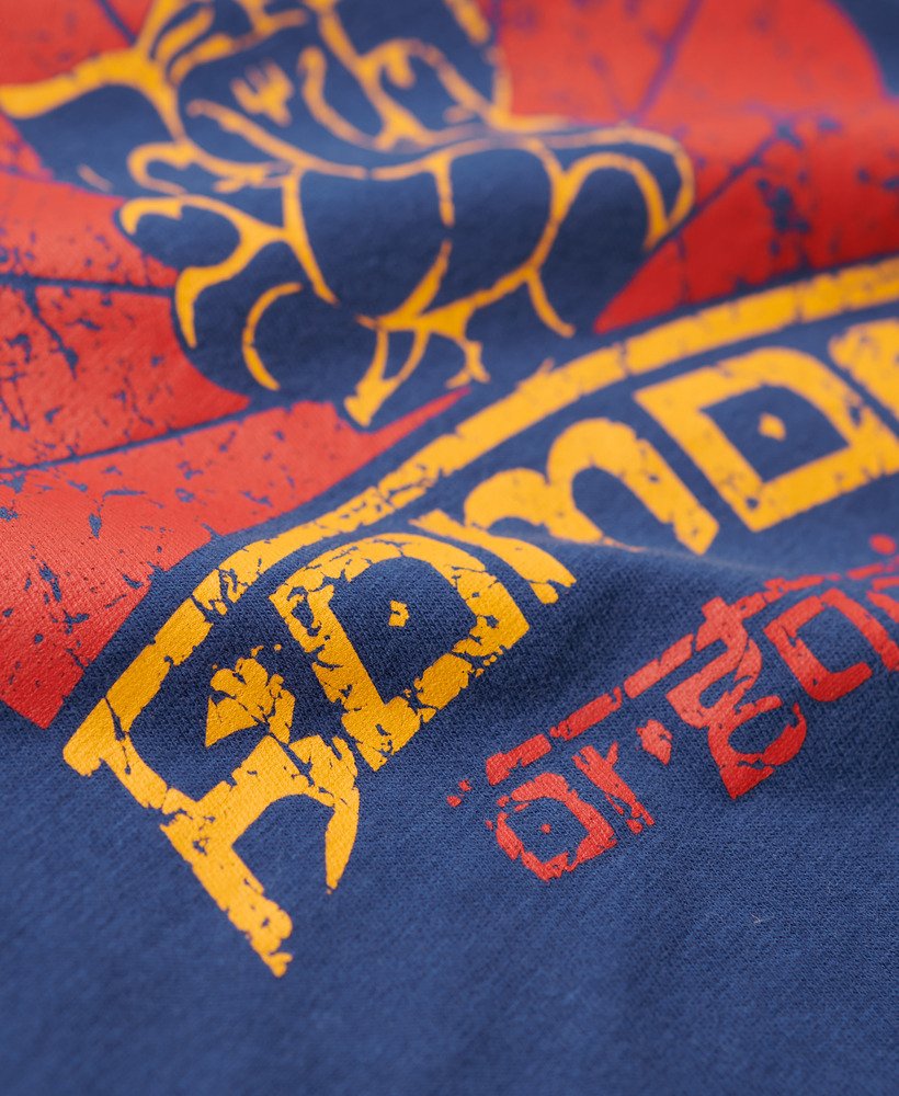 camiseta superdry x komodo ganesh fitted na cor azul marinho supermarinho