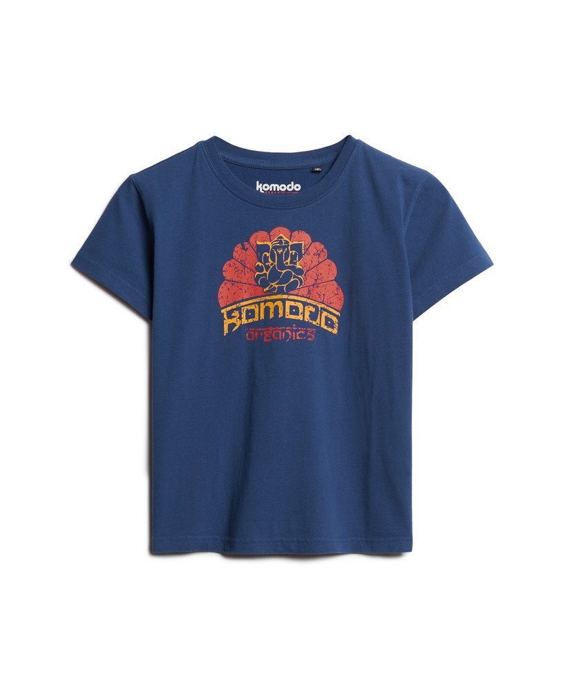 camiseta superdry x komodo ganesh fitted na cor azul marinho supermarinho