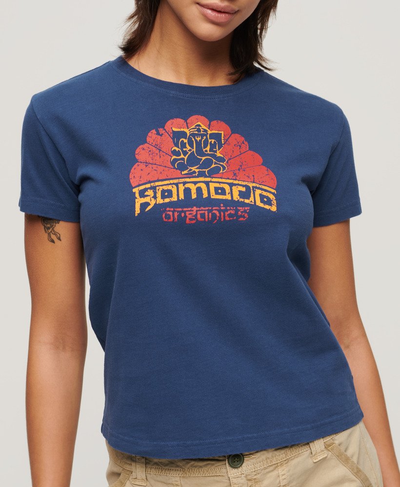 camiseta superdry x komodo ganesh fitted na cor azul marinho supermarinho