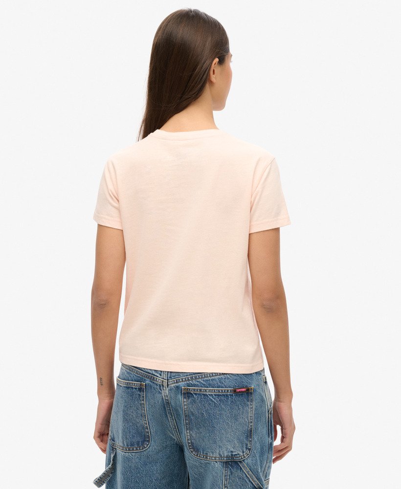 camiseta slim superdry x dragão de komodo na cor argila rosa