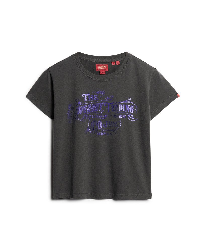 camiseta foil workwear fitted na cor preta lavada