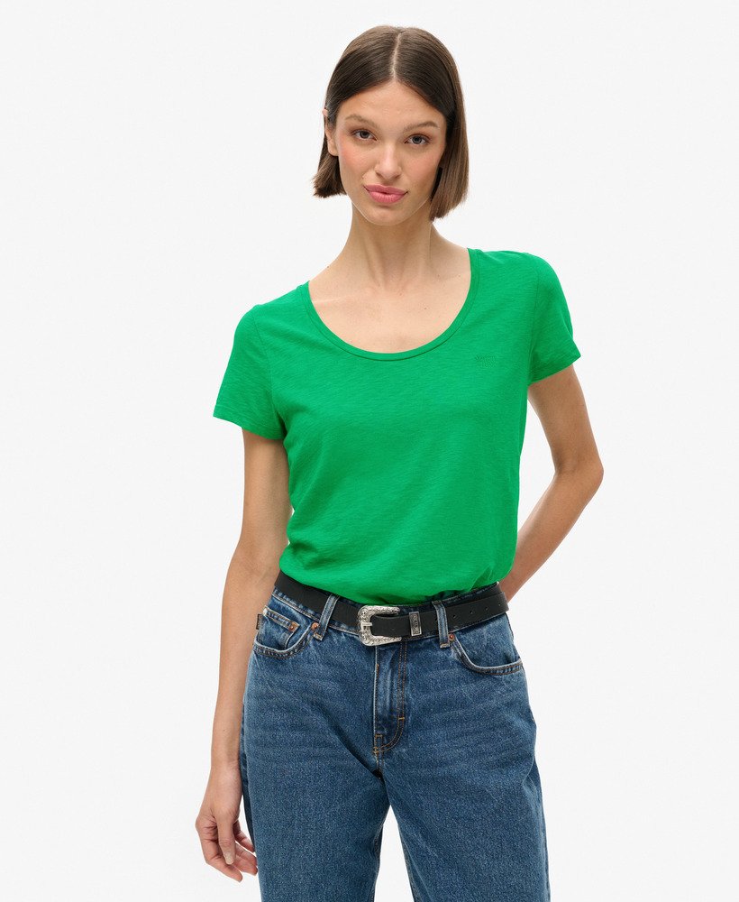 camiseta studios com decote em u na cor verde drop kick