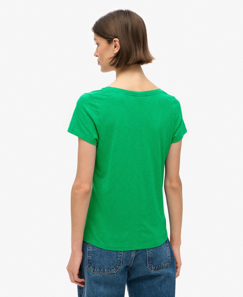 camiseta studios com decote em u na cor verde drop kick