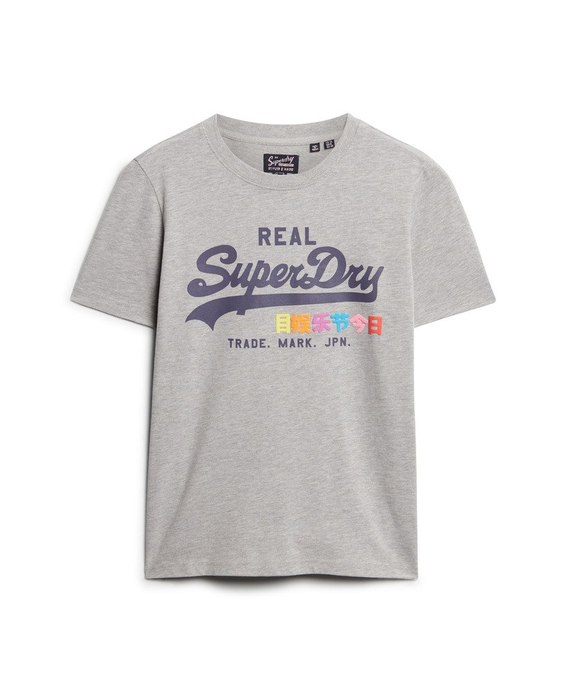 camiseta vintage logo pop entry na cor cinza mesclado