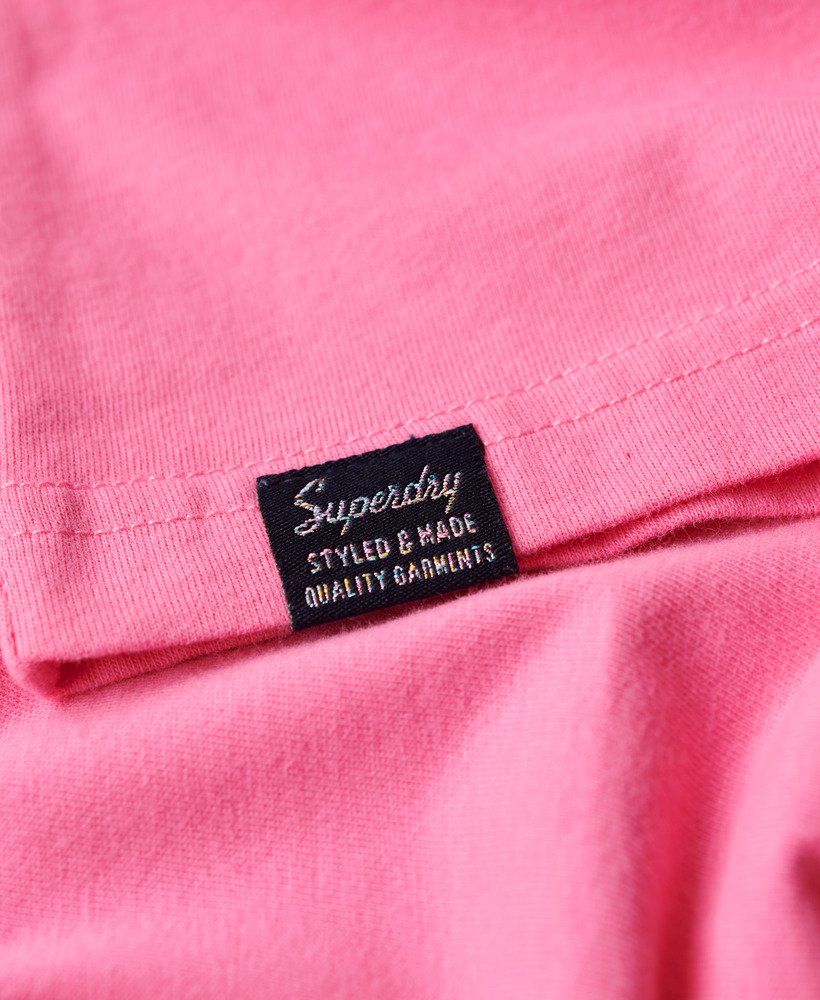 camiseta vintage logo pop entry na cor rosa marne