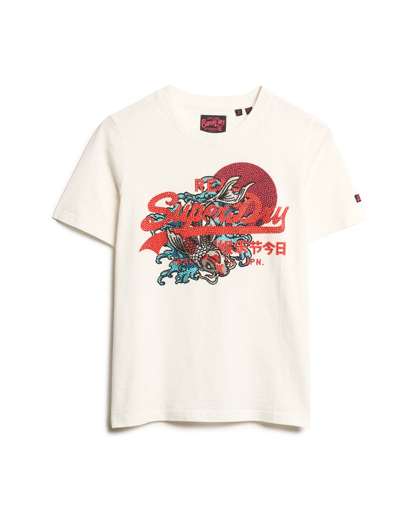 camiseta tokyo vintage logo graphic relaxed na cor branco inverno