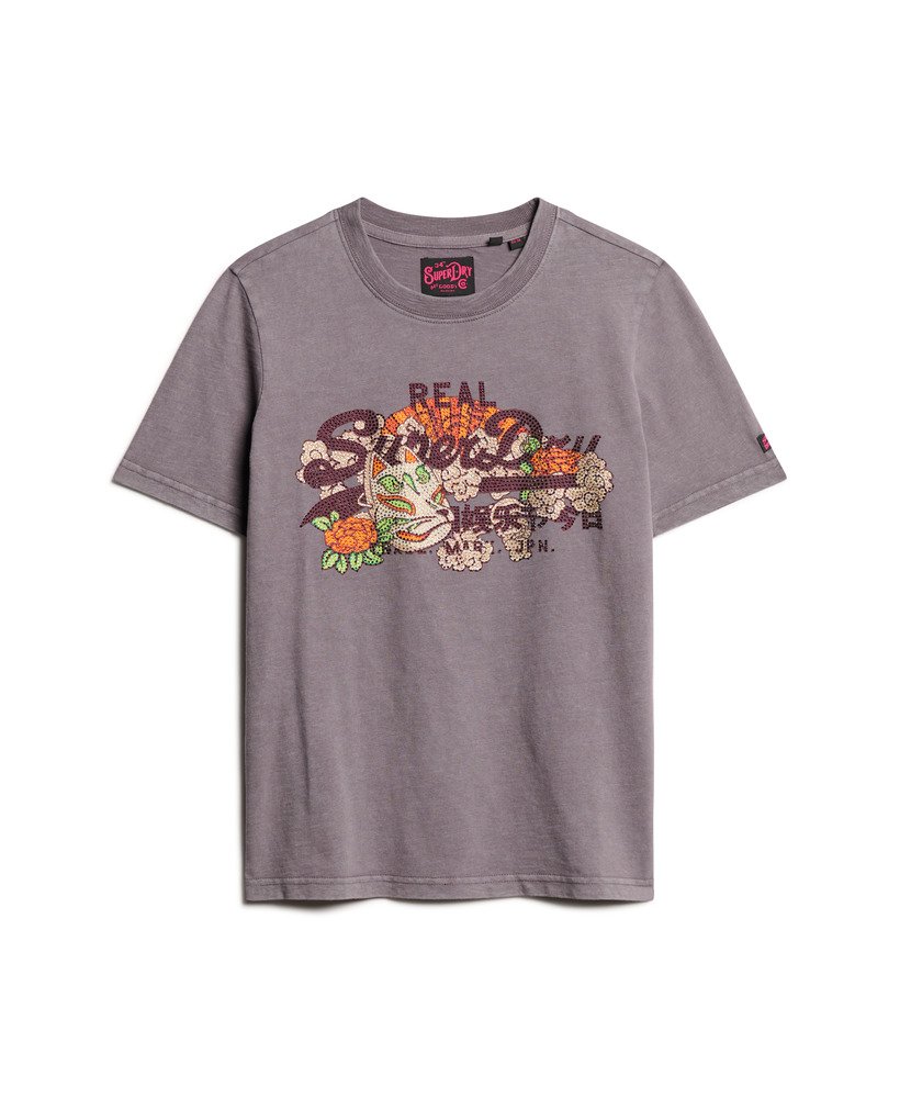 camiseta tokyo vintage logo graphic relaxed na cor rock dark grey