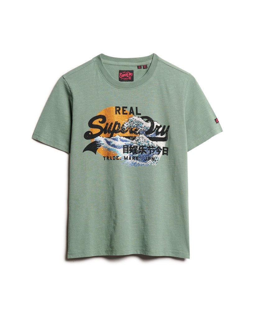 camiseta tokyo vintage logo graphic relaxed na cor cáqui louro