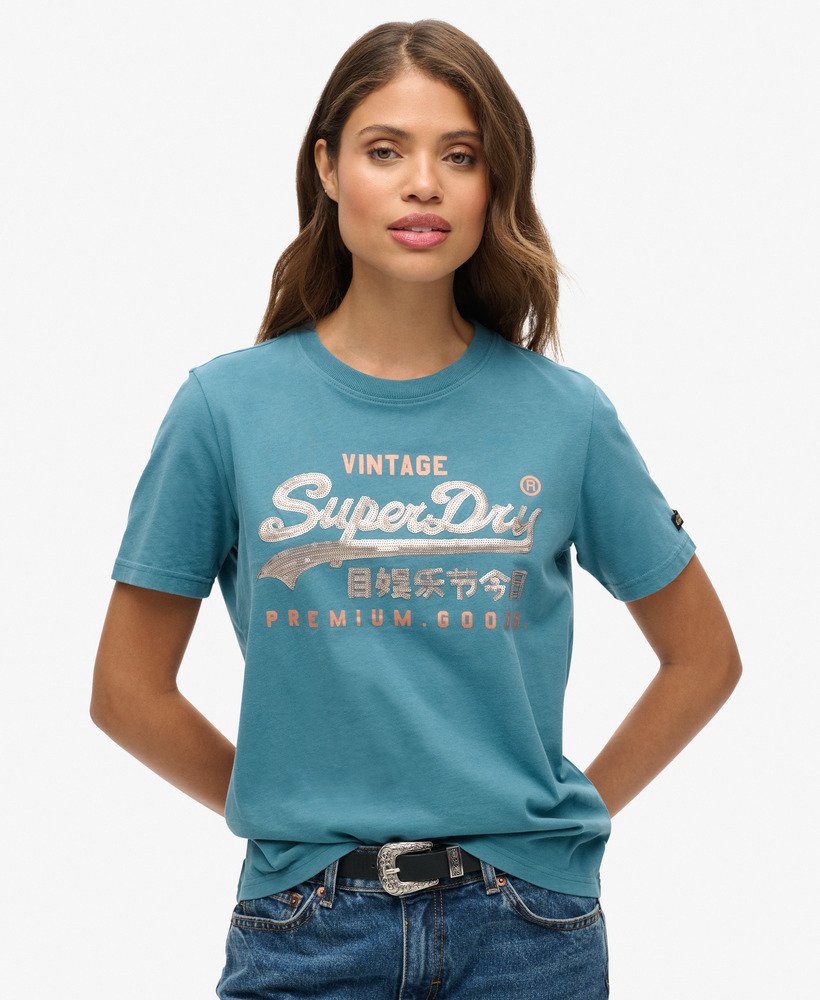 camiseta vl graphic com detalhes em azul egeu