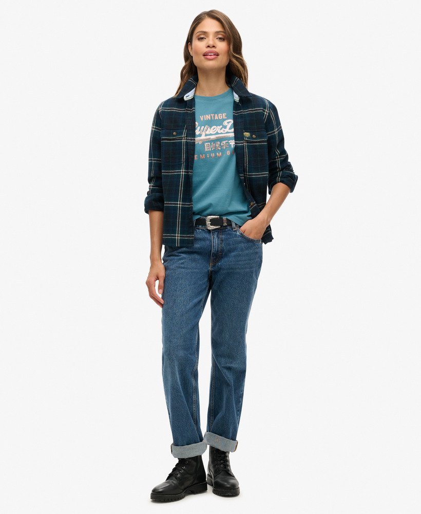 camiseta vl graphic com detalhes em azul egeu