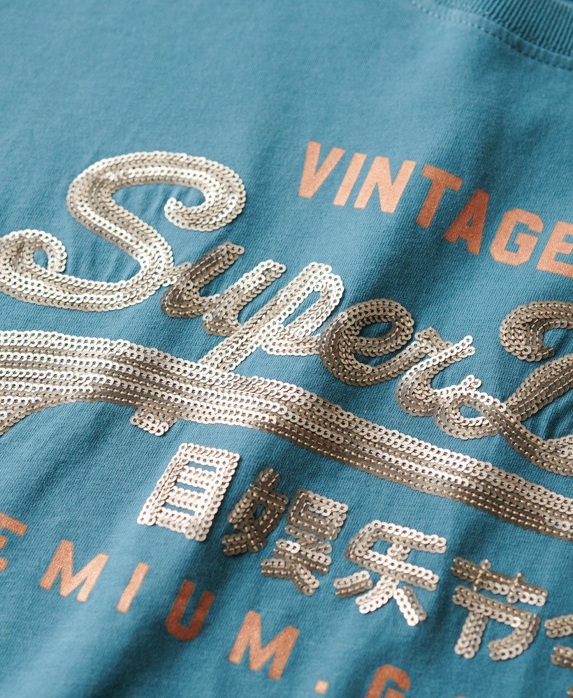 camiseta vl graphic com detalhes em azul egeu