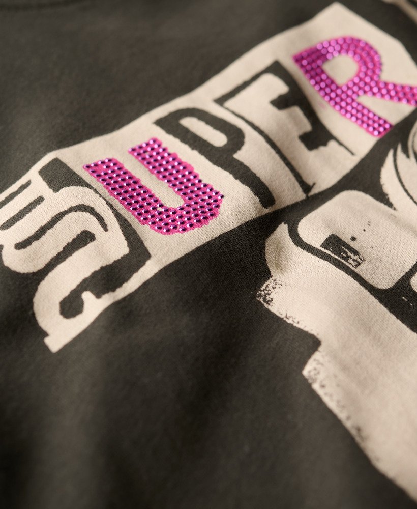 camiseta lo-fi punk poster relaxed na cor preto jato