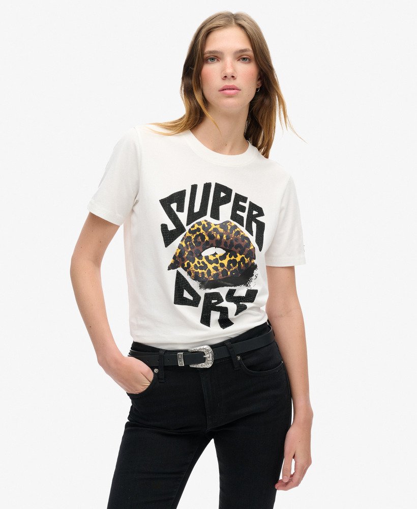 camiseta lo-fi punk poster relaxed na cor off white