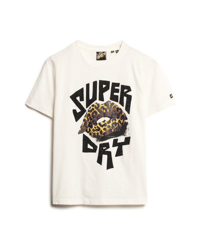 camiseta lo-fi punk poster relaxed na cor off white