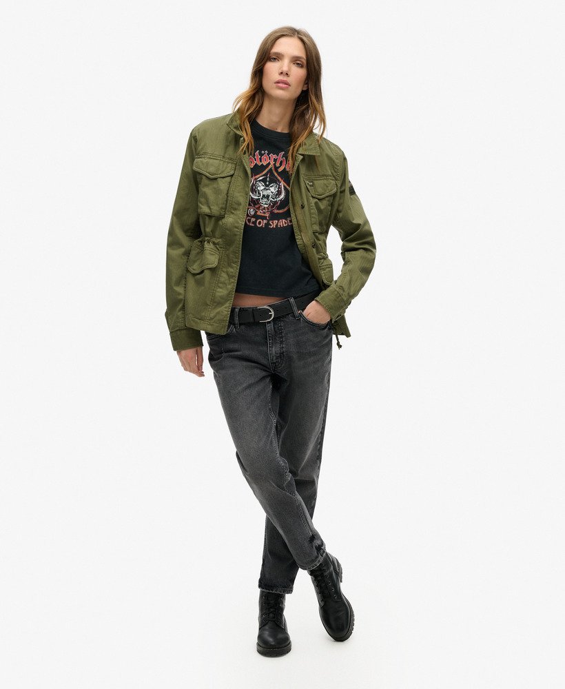 camiseta de manga curta motörhead x superdry na cor preta.