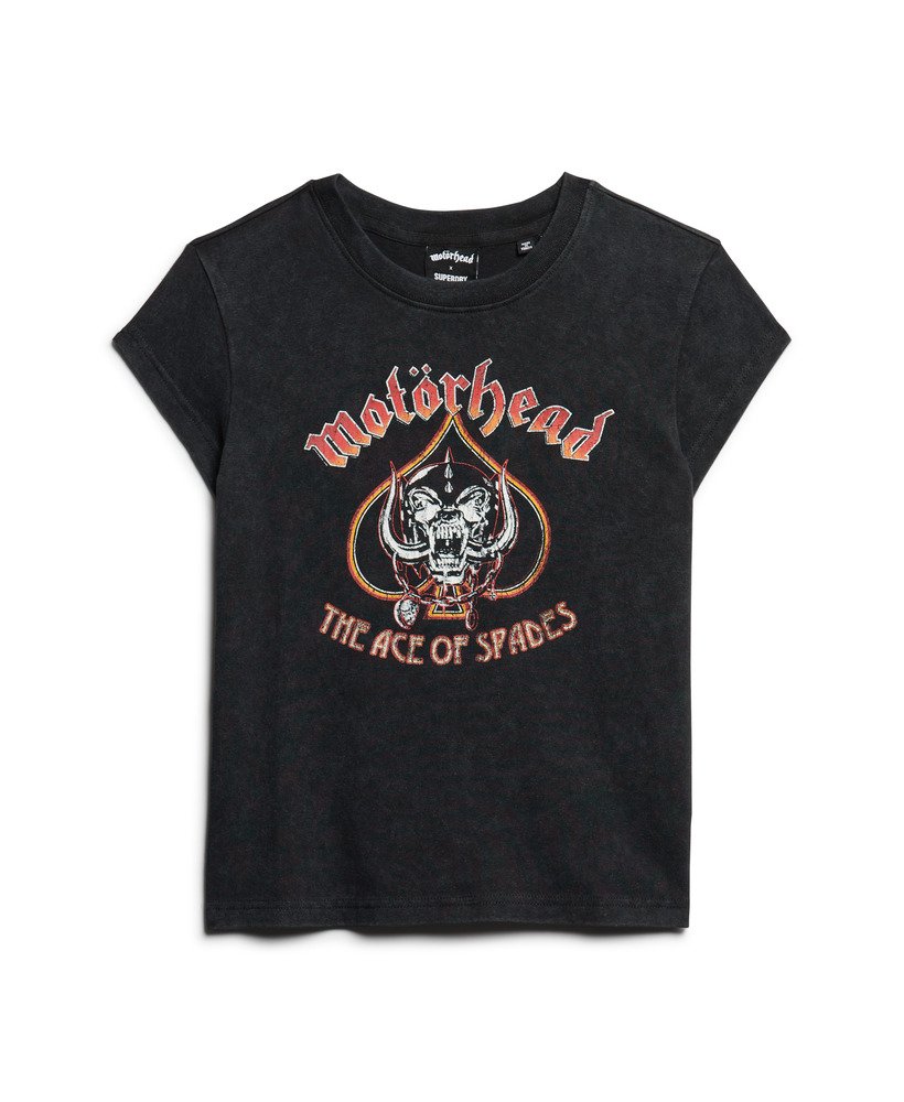camiseta de manga curta motörhead x superdry na cor preta.