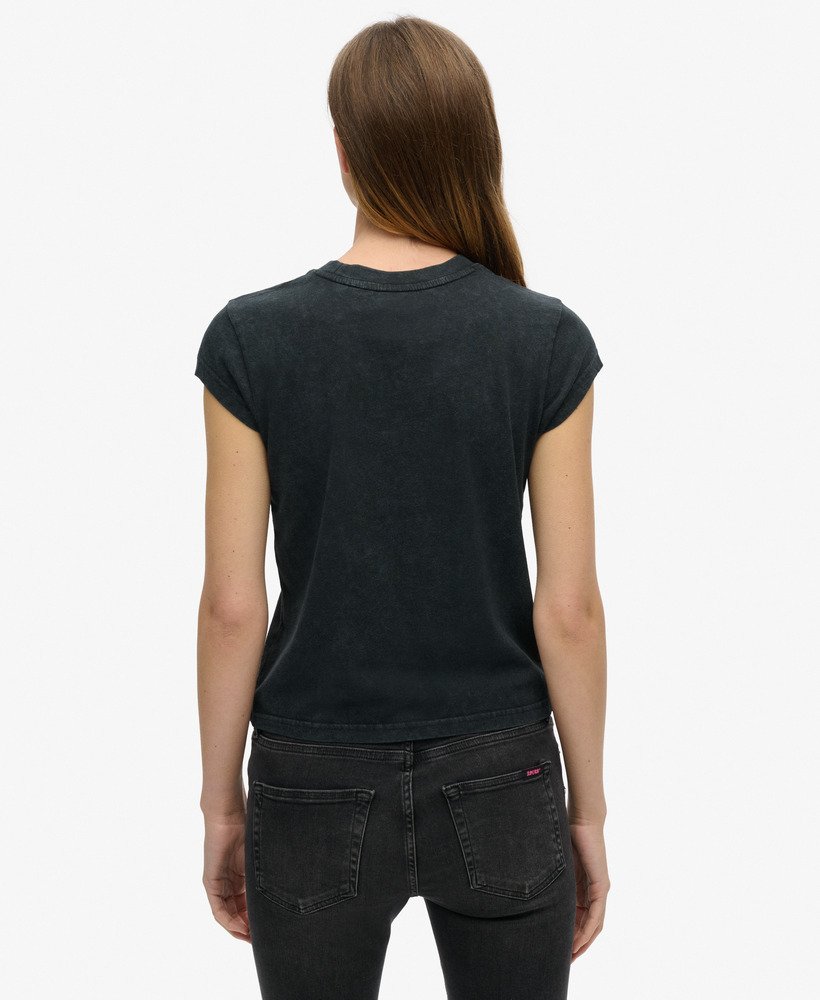 camiseta de manga curta motley crue x superdry na cor preta mid amp