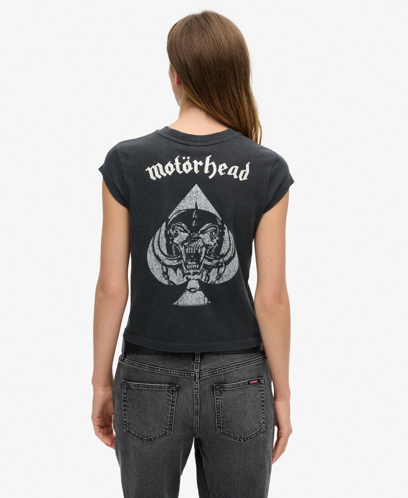 camiseta de manga curta motörhead x superdry na cor preta.