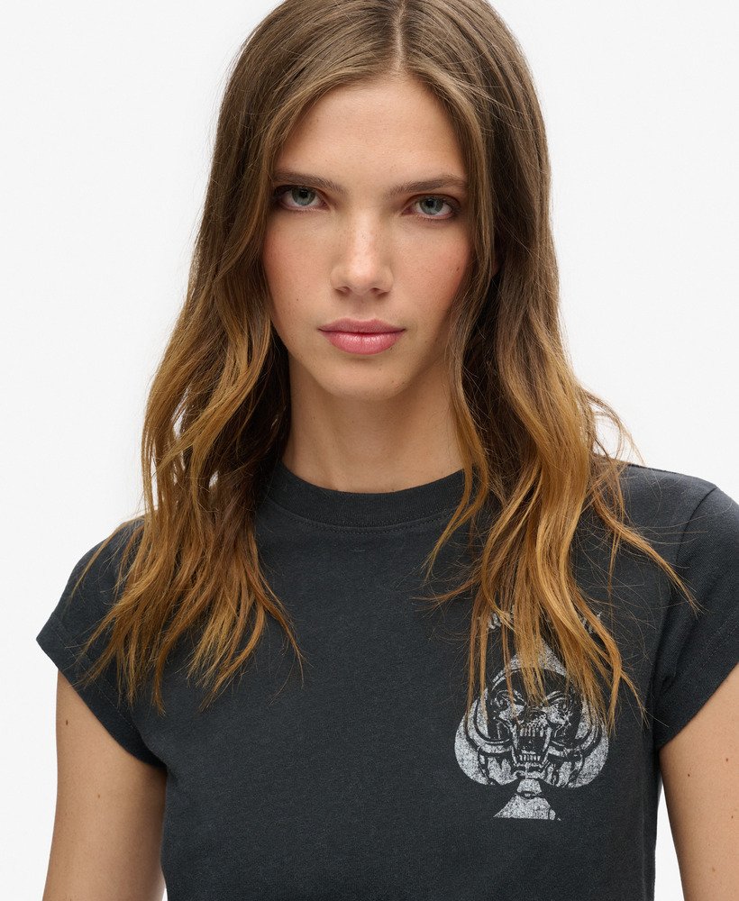 camiseta de manga curta motörhead x superdry na cor preta.