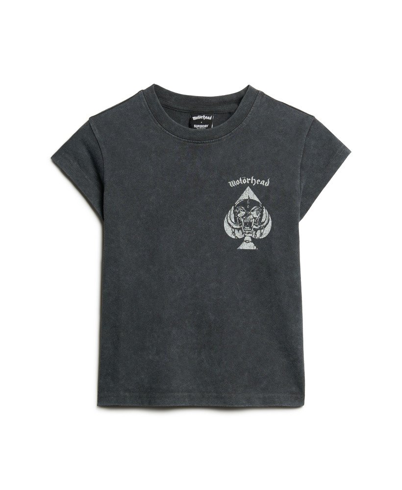 camiseta de manga curta motörhead x superdry na cor preta.