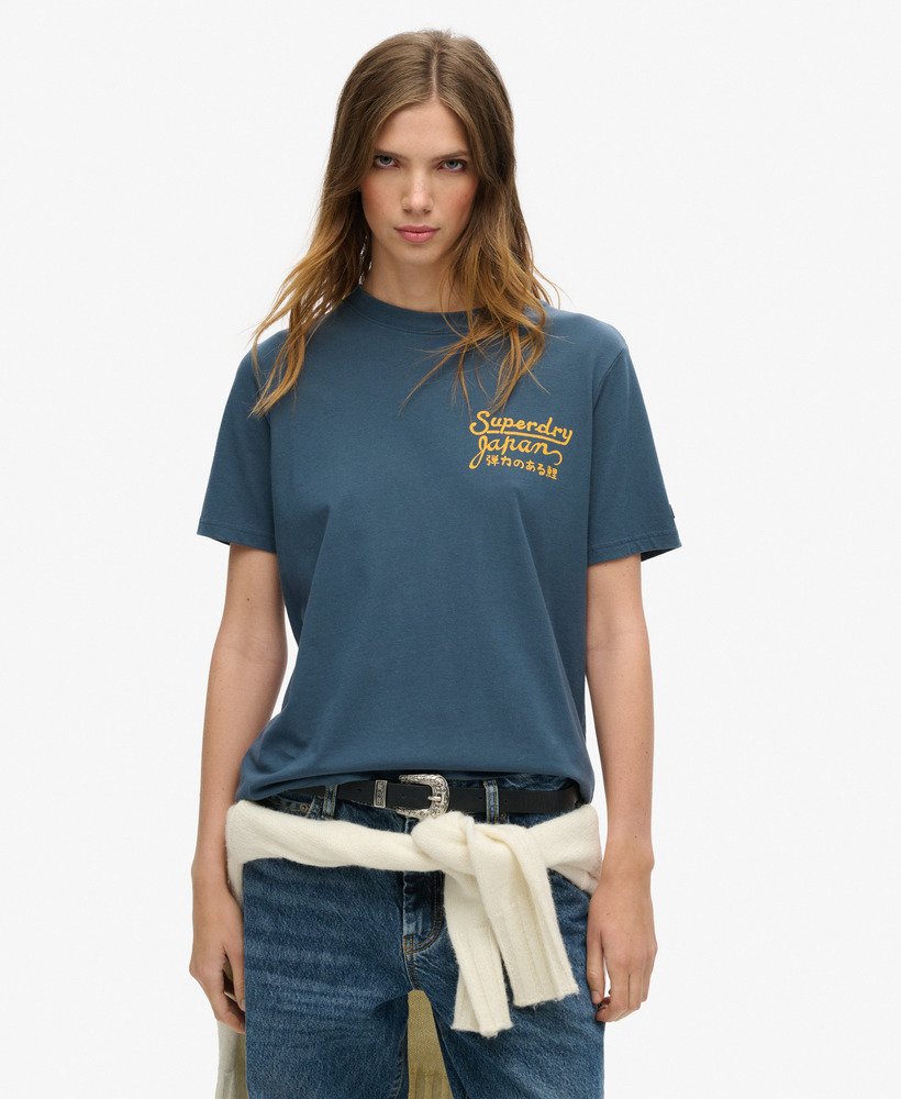 camiseta tokyo rhinestone relaxed na cor tinta
