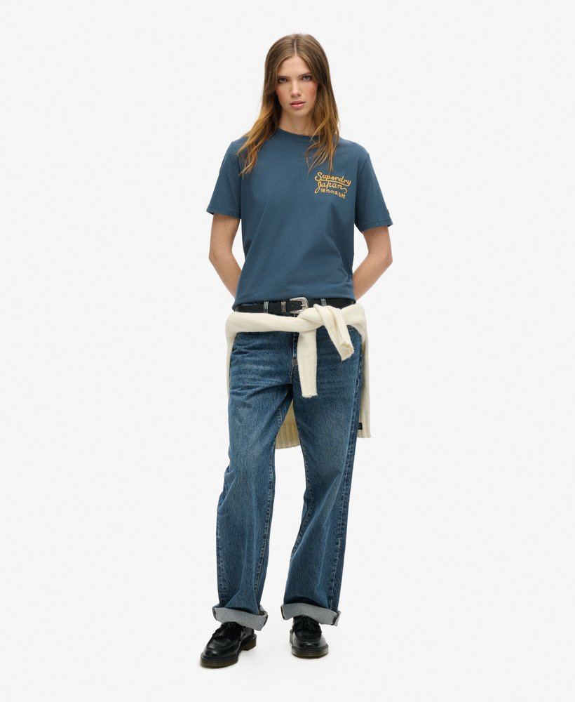 camiseta tokyo rhinestone relaxed na cor tinta