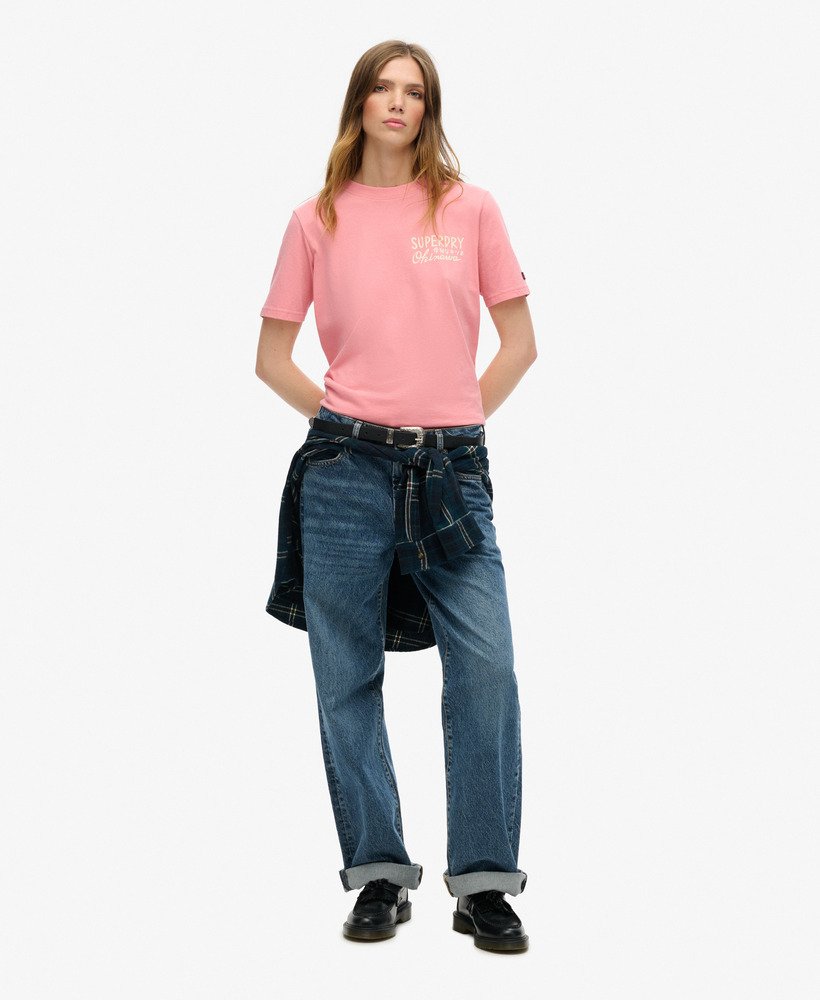 camiseta tokyo rhinestone relaxed na cor flor de pêssego