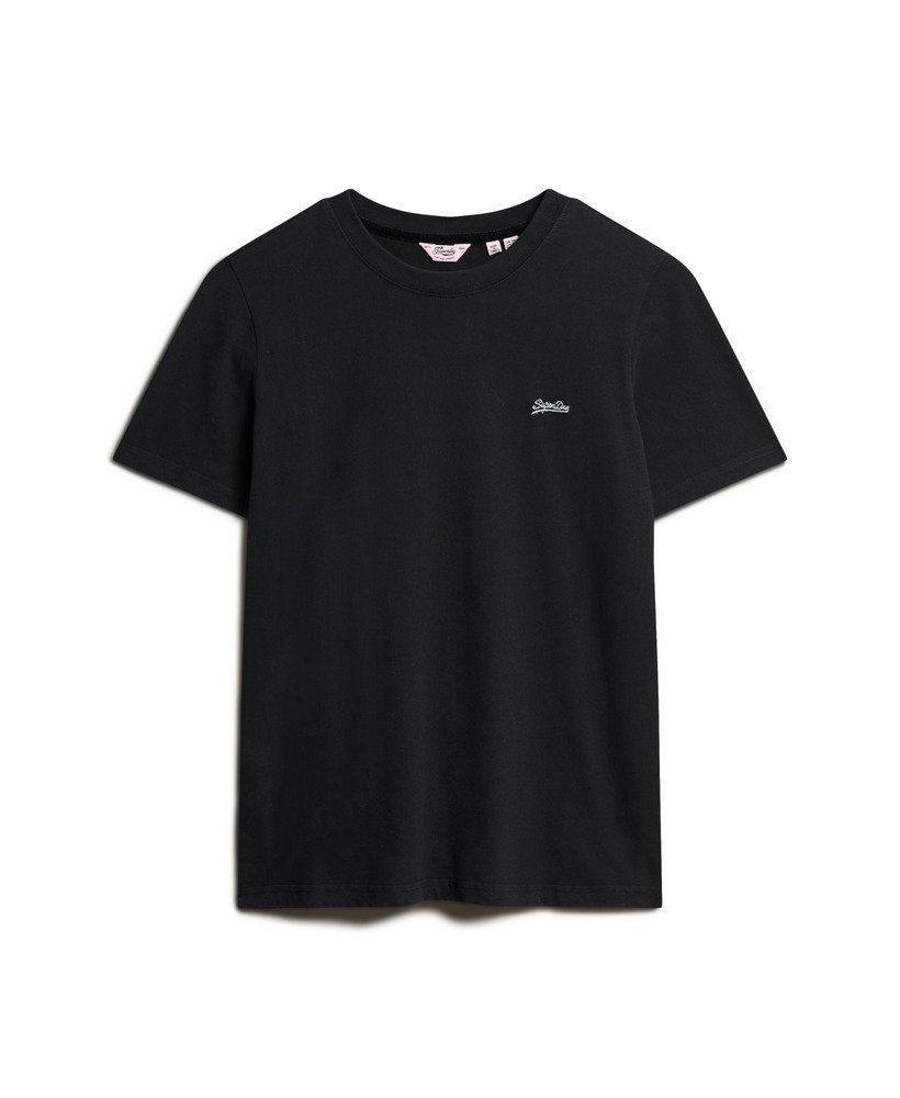 camiseta essential com logo bordado na cor preta