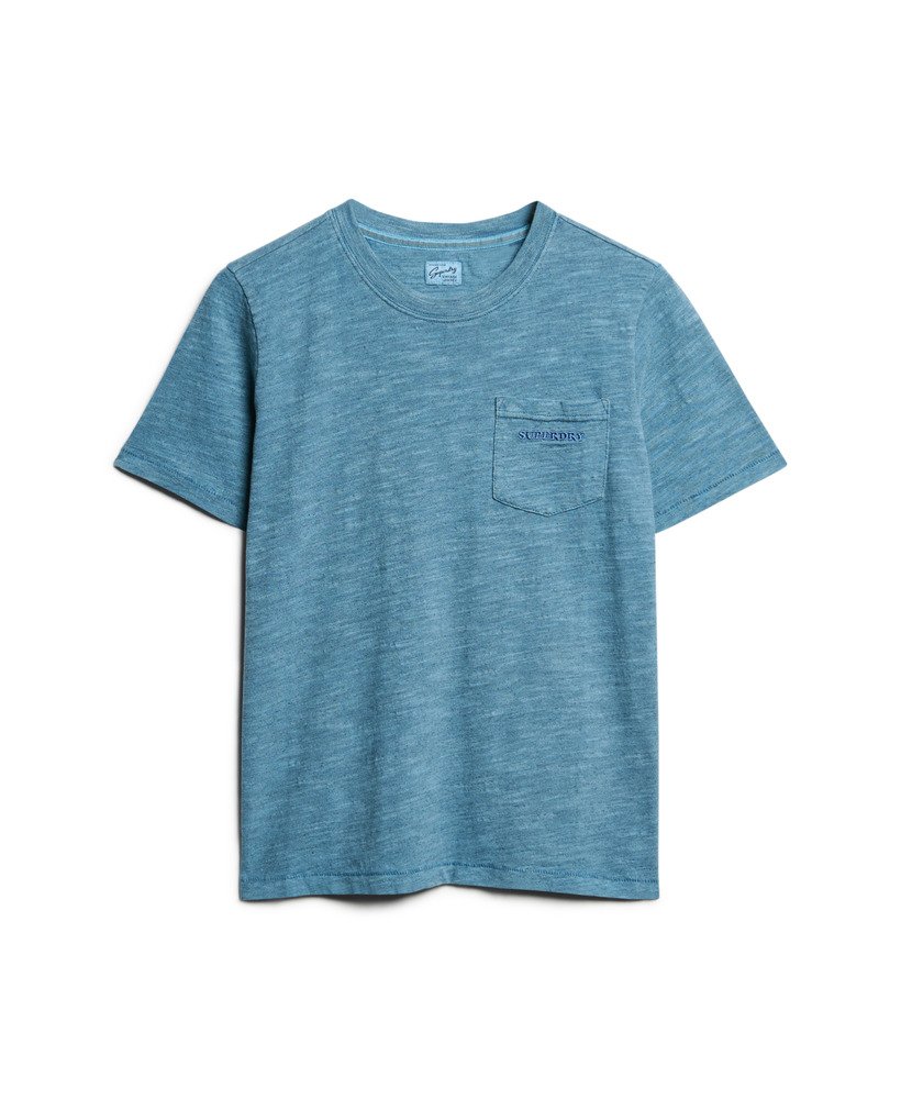 camiseta essential logo overdyed na cor azul luar