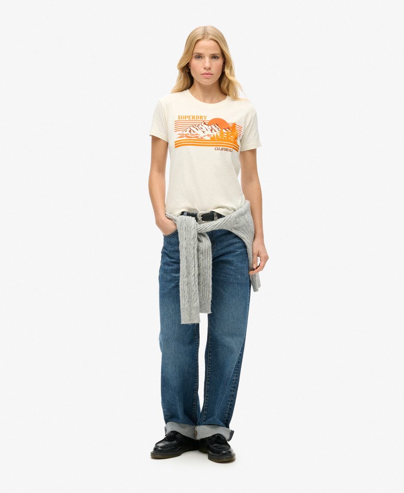 camiseta outdoor stripe fitted na cor riff white
