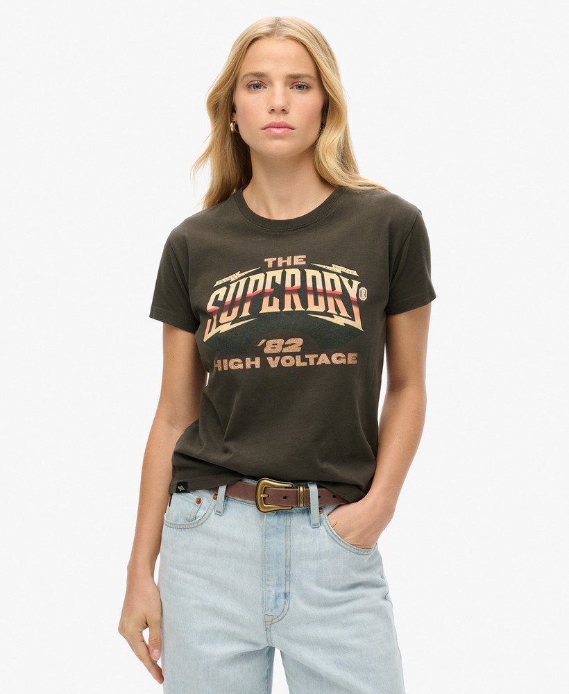 camiseta de manga curta de banda de rock dos anos 70 na cor preta vintage