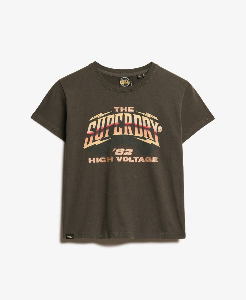 camiseta de manga curta de banda de rock dos anos 70 na cor preta vintage