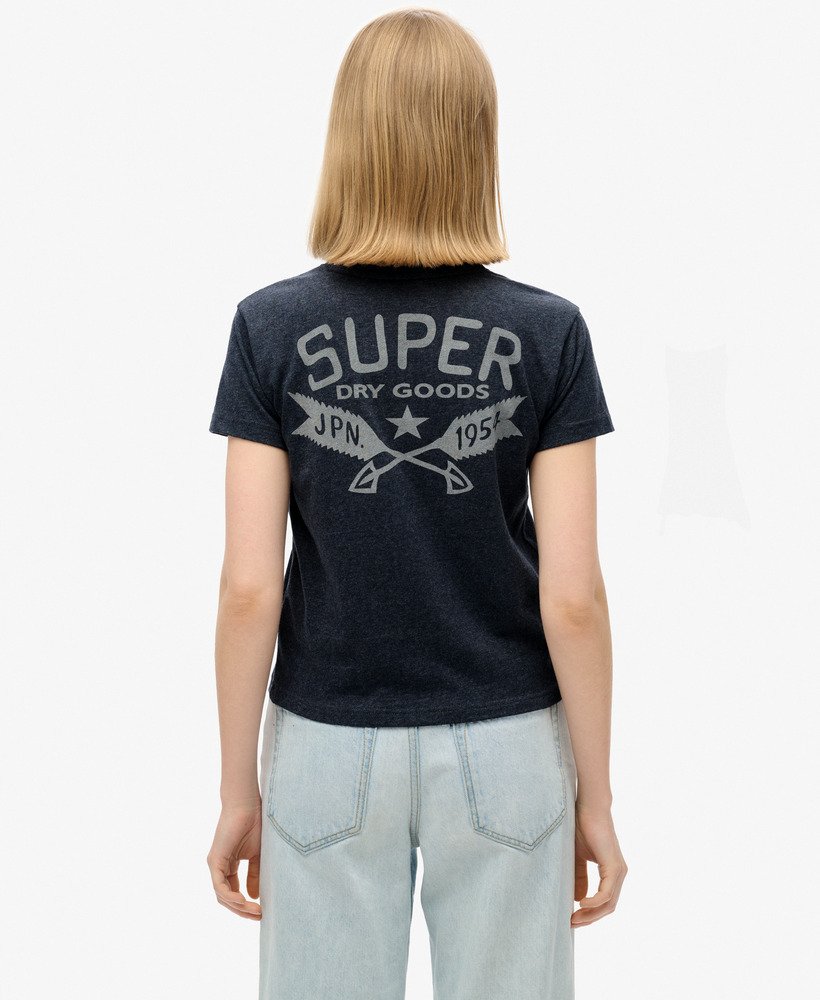 camiseta lo-fi outdoor fitted em azul marinho mesclado profundo