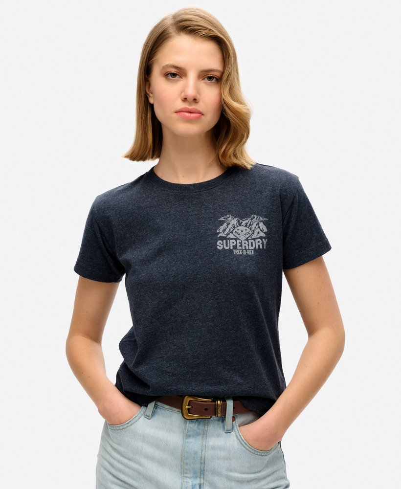 camiseta lo-fi outdoor fitted em azul marinho mesclado profundo