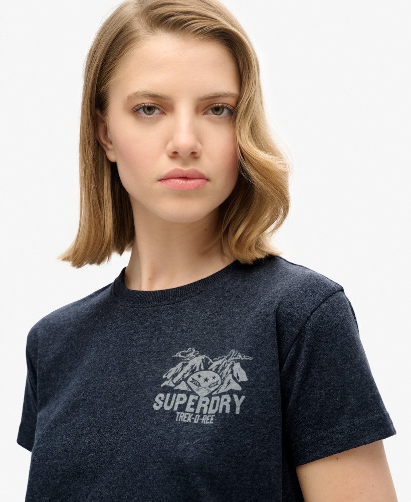 camiseta lo-fi outdoor fitted em azul marinho mesclado profundo