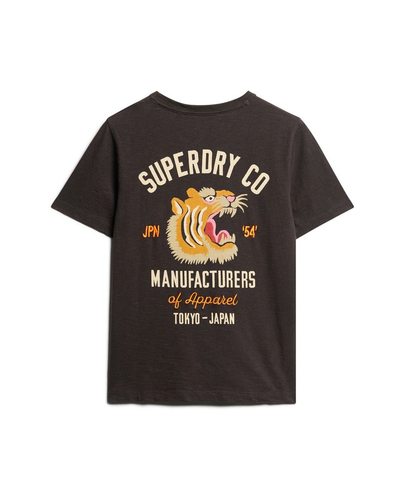 camiseta workwear com bolso bordado na cor bison black