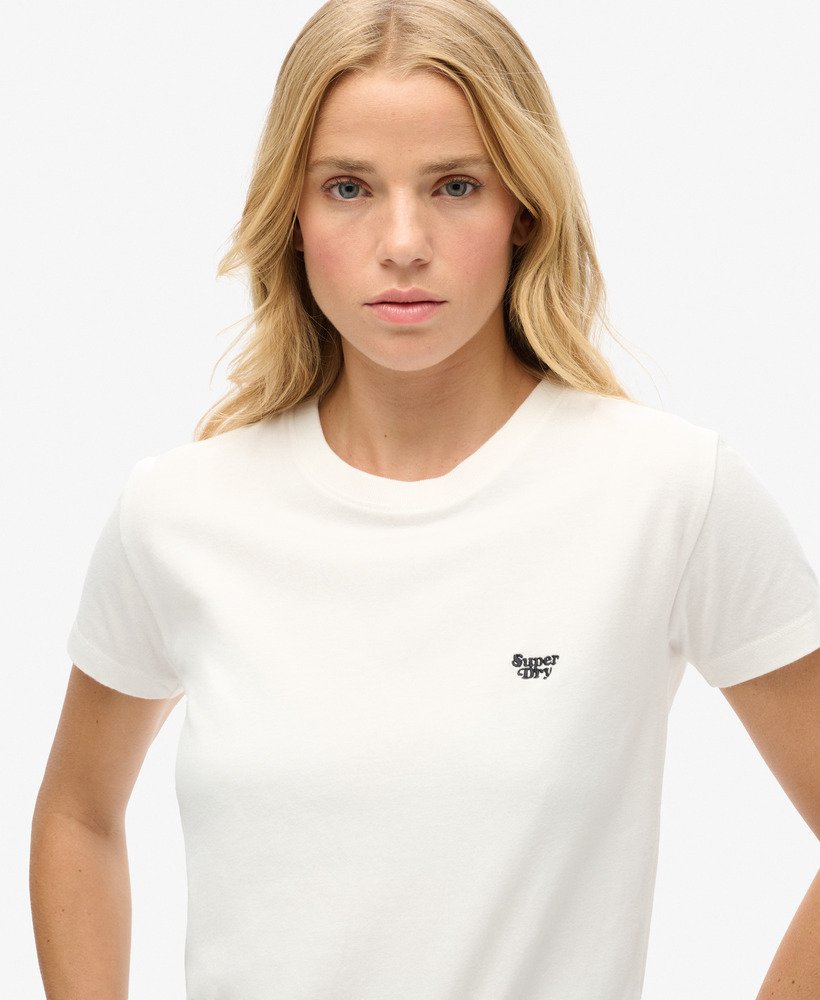 camiseta essential logo fitted na cor off white