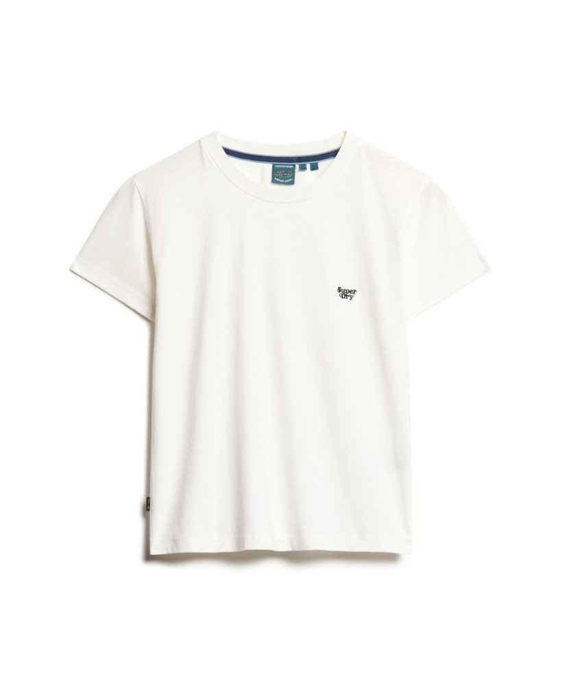camiseta essential logo fitted na cor off white