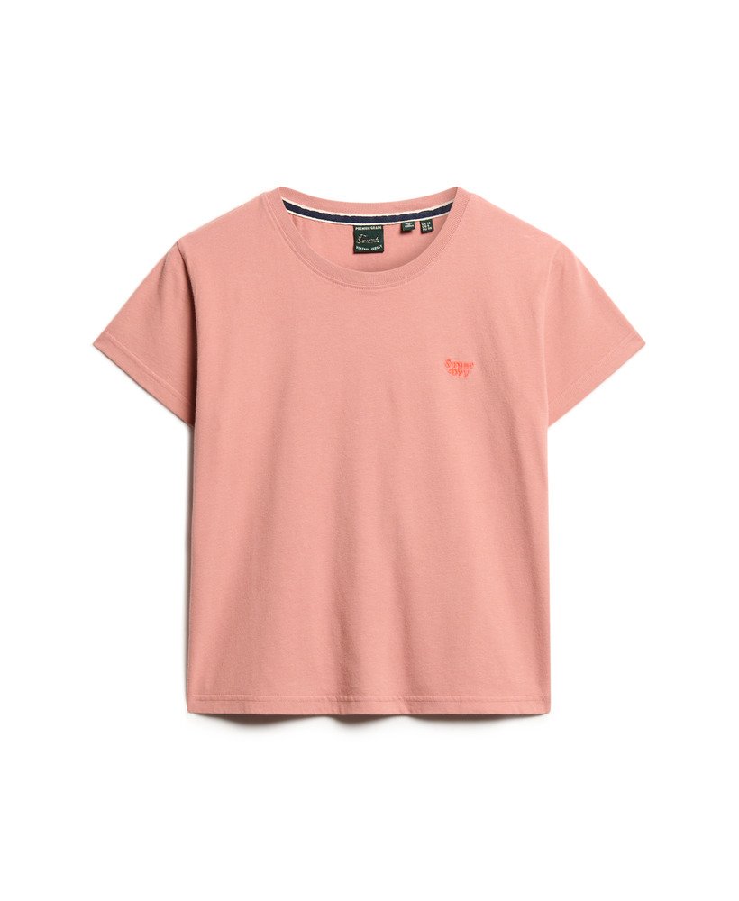 camiseta essential logo fitted na cor rosa acinzentado