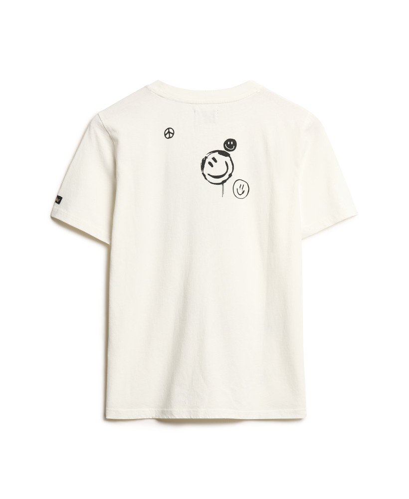 camiseta lo-fi punk poster relaxed na cor branco inverno