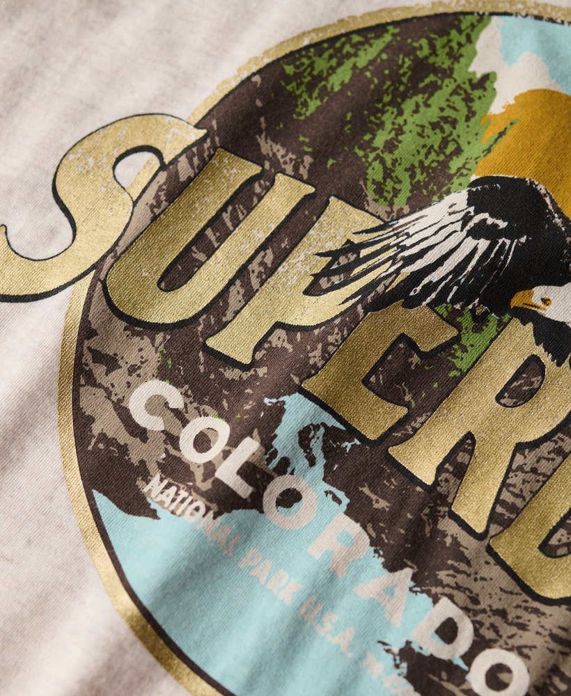 camiseta de viagem estilo casual na cor creme de aveia mesclado