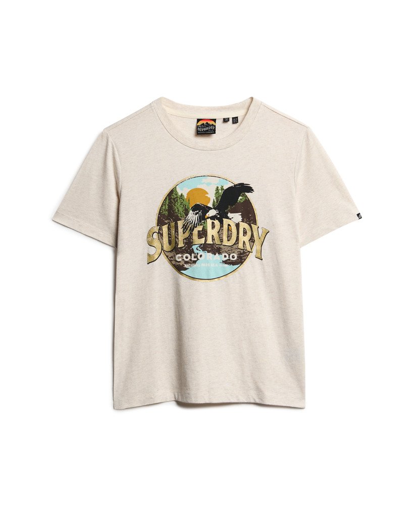 camiseta de viagem estilo casual na cor creme de aveia mesclado