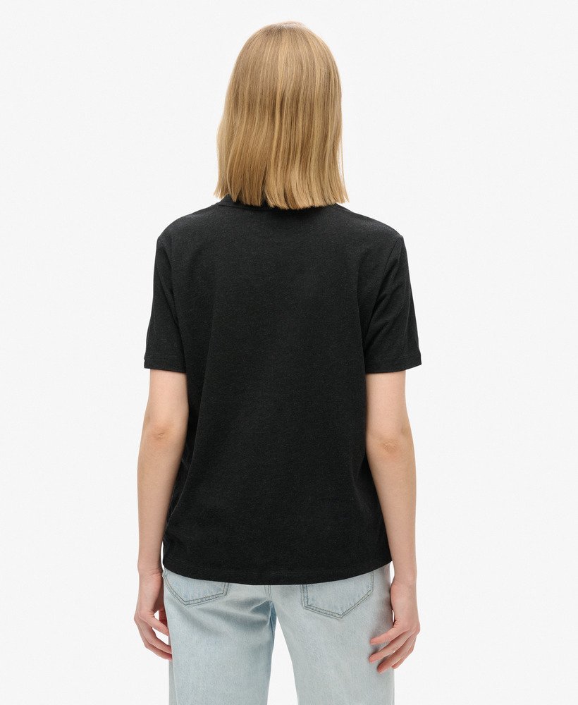 camiseta relaxed de lembrança de viagem em preto mesclado fantasma