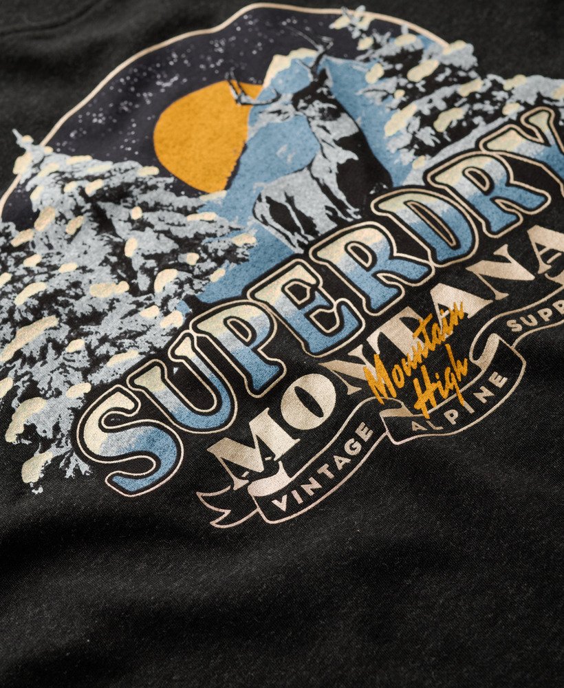 camiseta relaxed de lembrança de viagem em preto mesclado fantasma